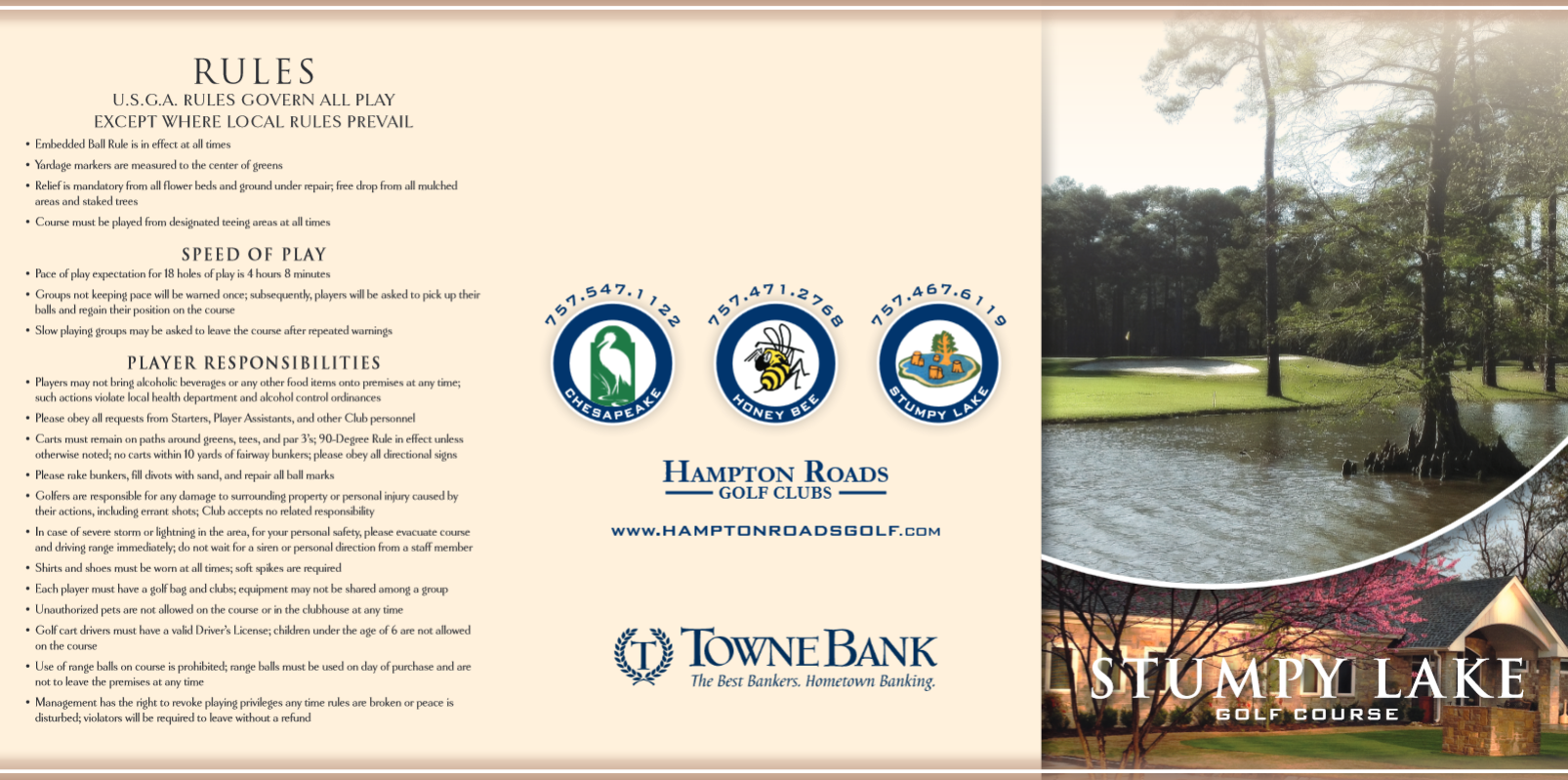 Scorecard Stumpy Lake Golf Course