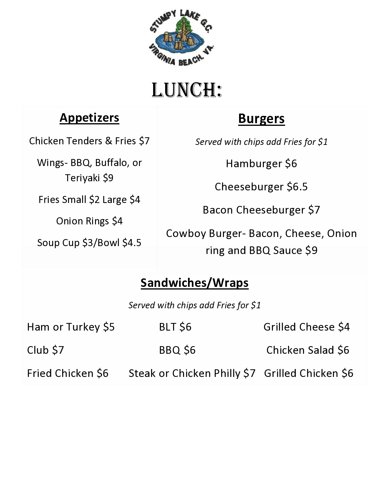 Bar & Grill Stumpy Lake Golf Course